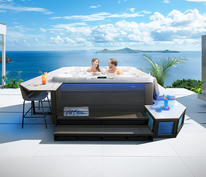 Calspas hot tub being used in a family setting - Charlotte